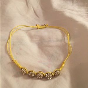J. Crew Crystal Beaded Braided Bracelet Yellow